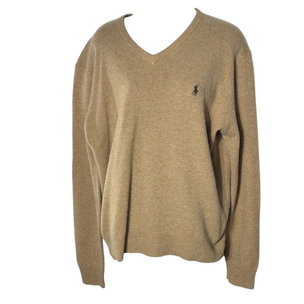 Polo Ralph Lauren men’s large 100% lambswool v neck sweater capsule preppy